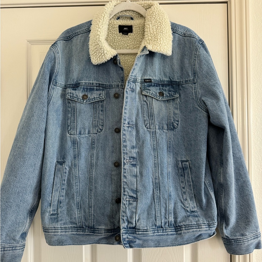 Men’s Obey Sherpa lined denim jacket